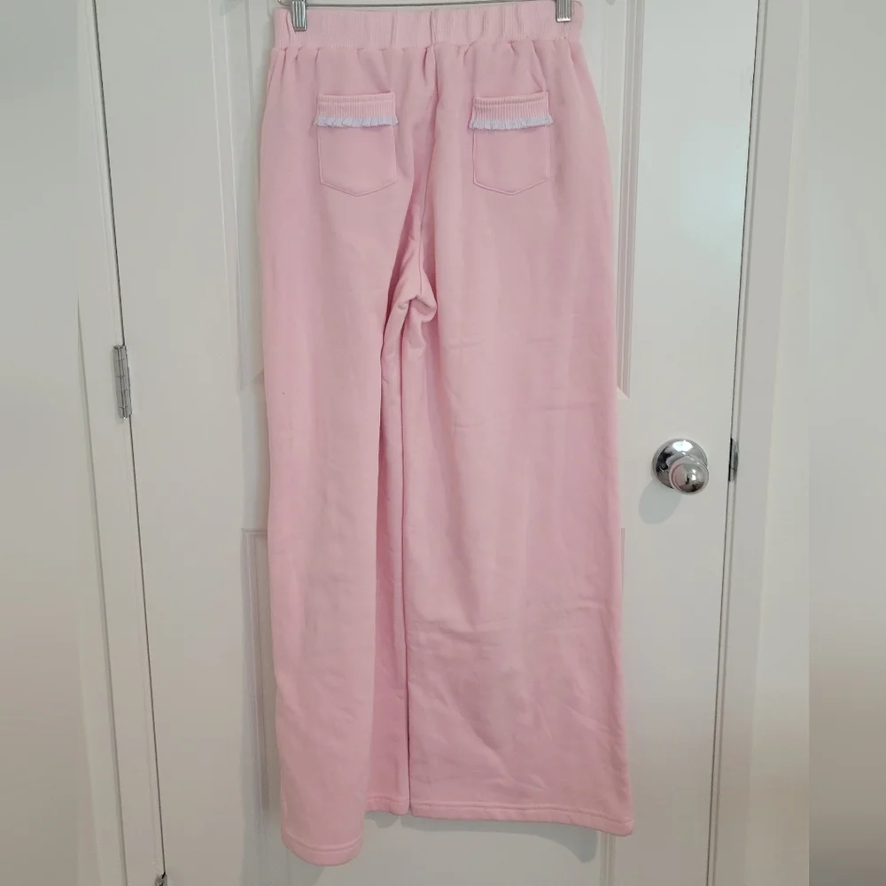 Edikted Ashtin Ruffle Trim Wide Leg Pant Size Small NWT